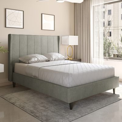 Amelia 4'6" Bed Grey Fabric