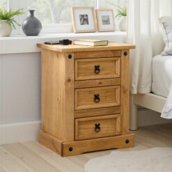 Corona 3 Drawer Bedside Locker