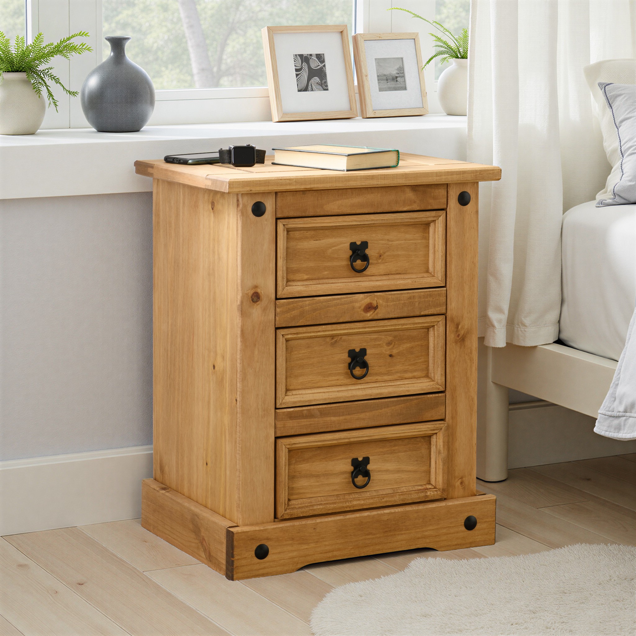 Corona 3 Drawer Bedside Locker