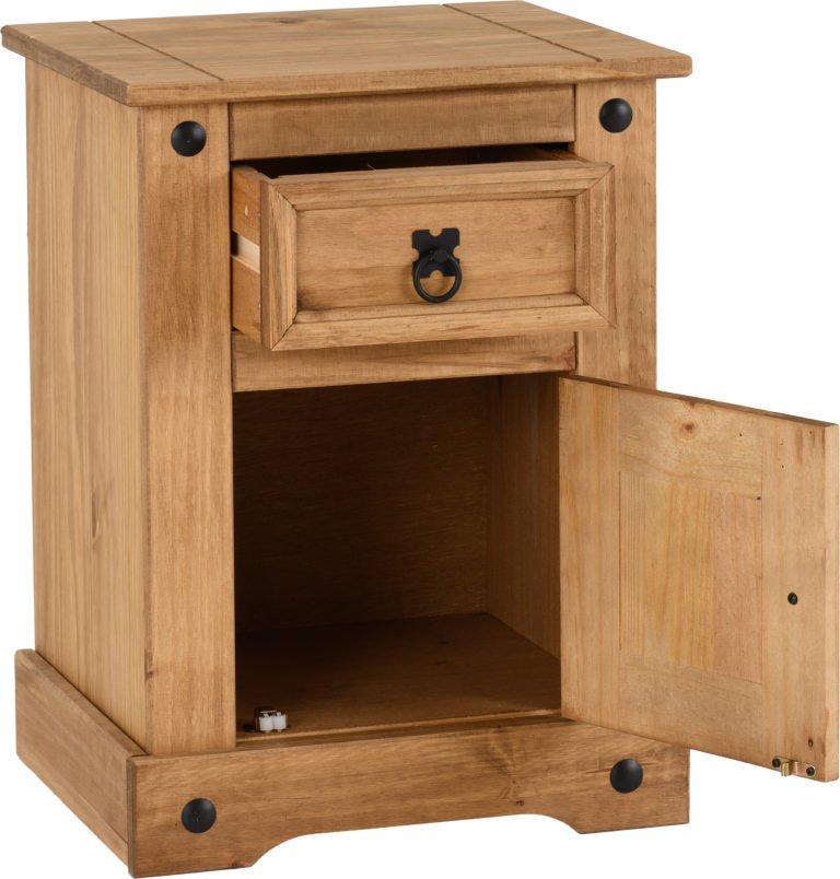 Corona 1 Drawer 1 Door Bedside Cabinet - Image 4