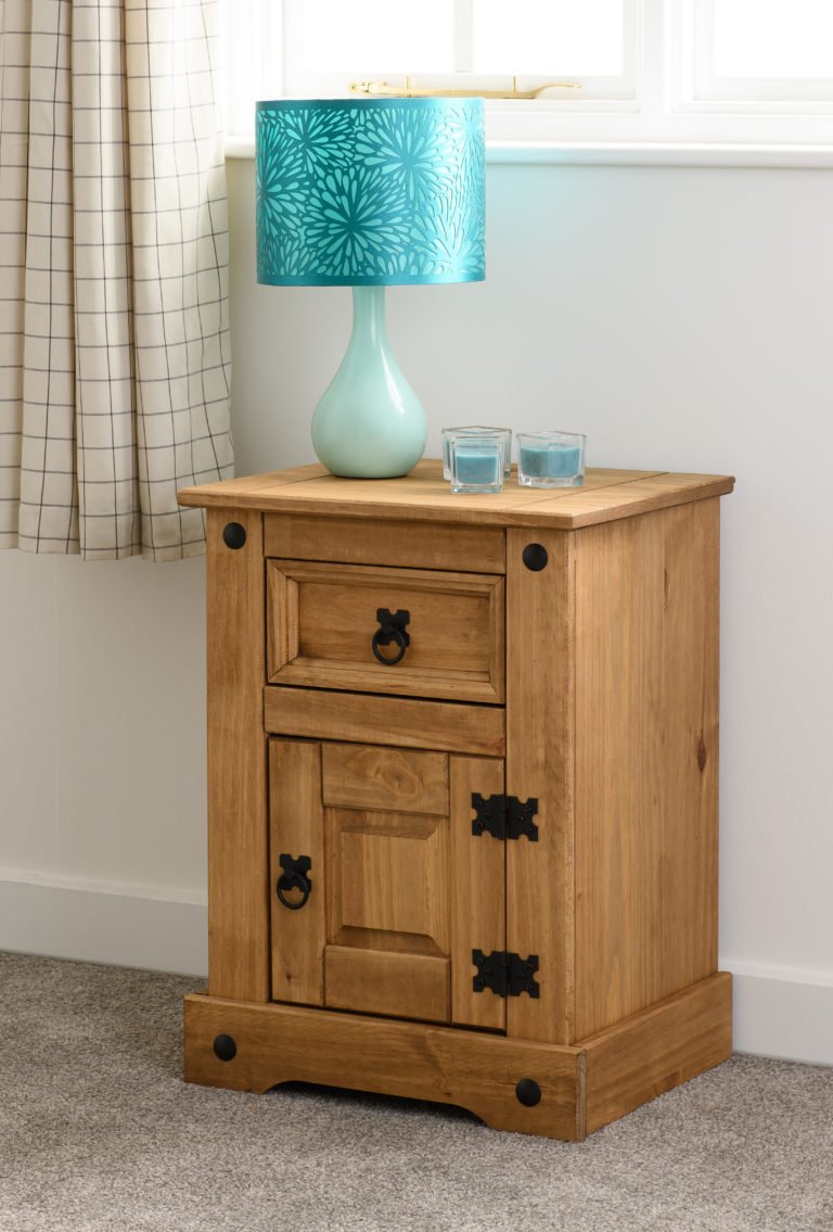 Corona 1 Drawer 1 Door Bedside Cabinet - Image 2