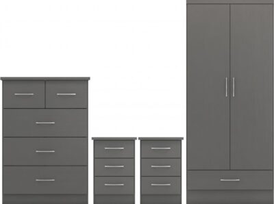 Nevada 2 Door 1 Drawer Wardrobe Bedroom Sets