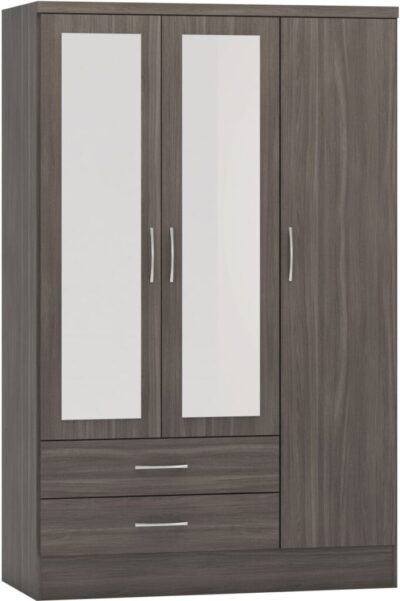 Nevada 3 Door 2 Drawer Mirrored Wardrobe