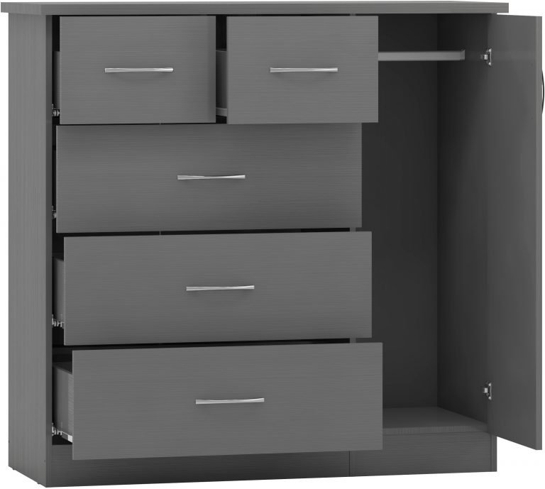 Nevada 5 Drawer Low Wardrobe - Image 4