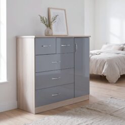 Nevada 5 Drawer Low Wardrobe