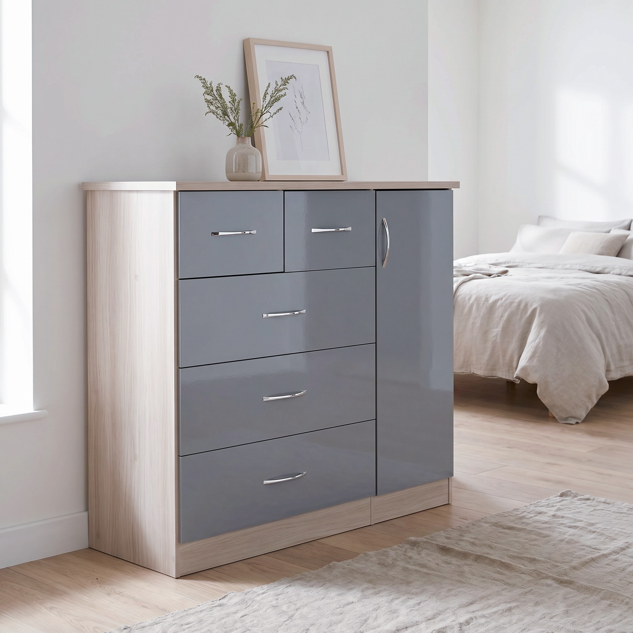 Nevada 5 Drawer Low Wardrobe