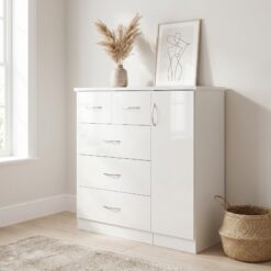 Nevada 5 Drawer Low Wardrobe