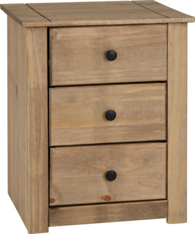 Panama 3 Drawer Bedside