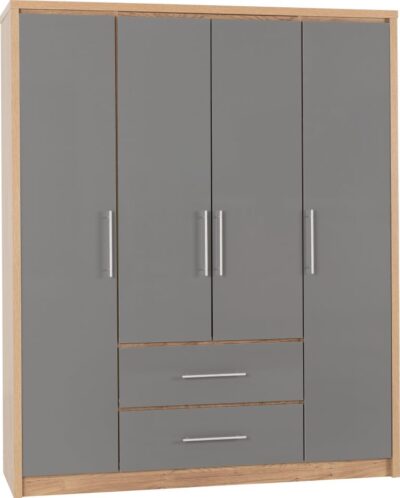 Seville 4 Door 2 Drawer Wardrobe