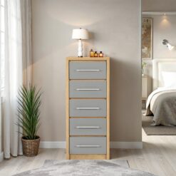 Seville 5 Drawer Narrow Chest