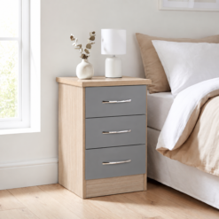 Nevada 3 Drawer Bedside Chest