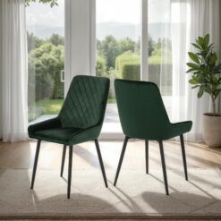Avery Chair – Box of 2 – Emerald Green & Blue Velvet