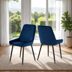 Alternative view of Avery Chair – Box of 2 – Emerald Green & Blue Velvet