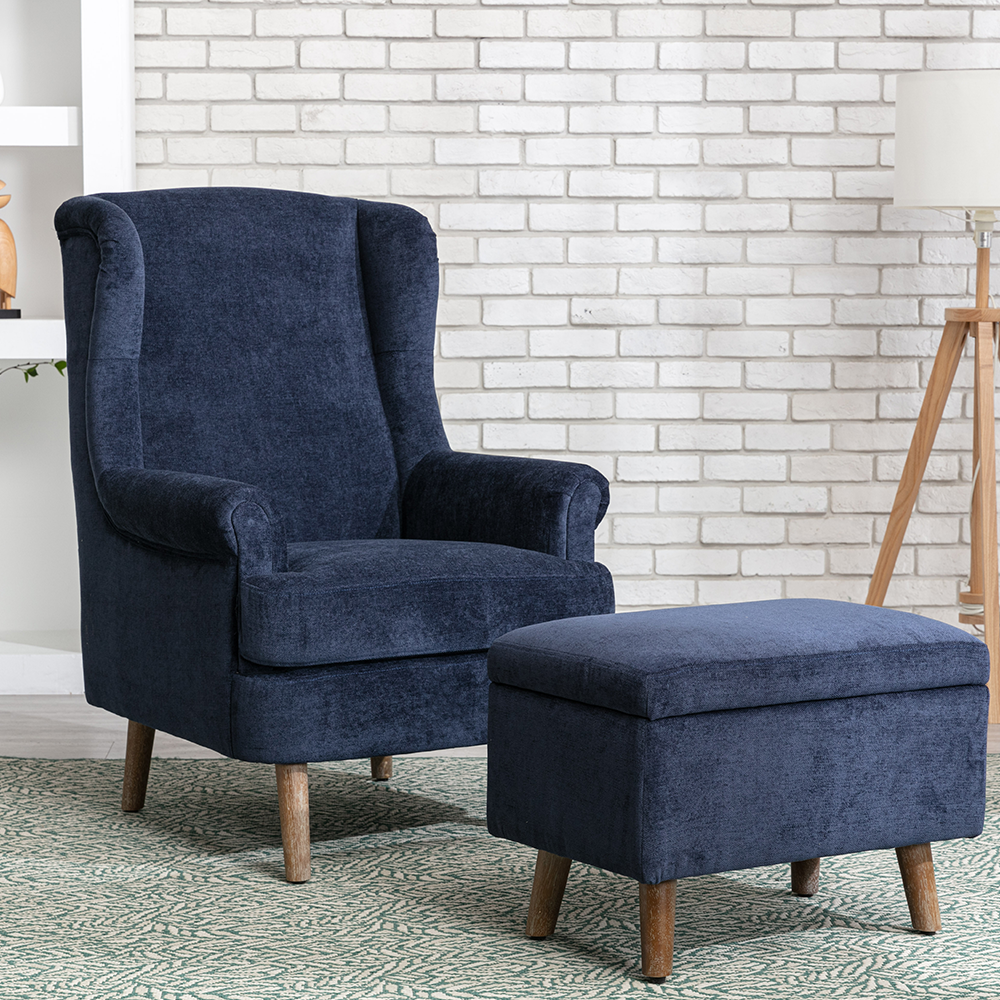 Nina Navy with Optional Footstool - Image 2