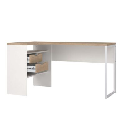 Function Plus Corner Desk White/Oak