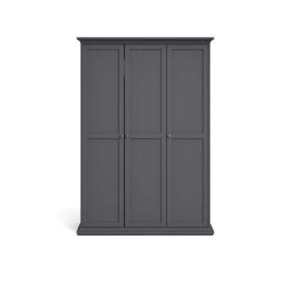 Paris 3 Door Wardrobe Grey