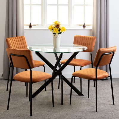 Sheldon Round Glass Top Dining Set