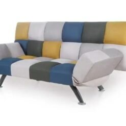 Alternative view of Boston Yellow & Blue Patchwork Sofa Bed