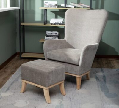 Chair + Footstool 1986 Light Grey