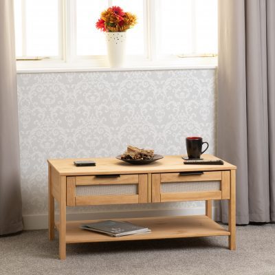 Corona Rattan 2 Drawer Coffee Table