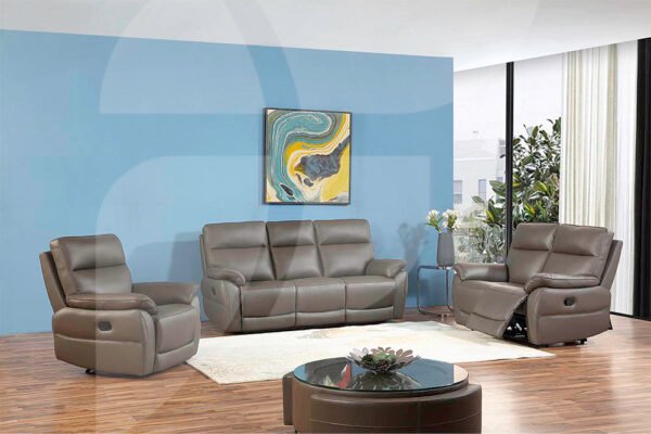 Bergamo Charcoal Leather 3+2+1