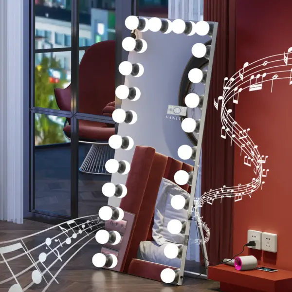 VANITII Marilyn Hollywood Vanity Mirror - Full Length Wall Mountable Vanity Mirror with 24 Dimmable LED Bulbs - Image 5