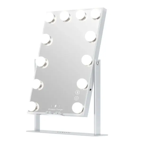 VANITII Hathaway Hollywood Mirror 12 Dimmable LED Bulbs Music Mirror