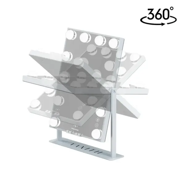 VANITII Hathaway Hollywood Mirror 12 Dimmable LED Bulbs Music Mirror - Image 4