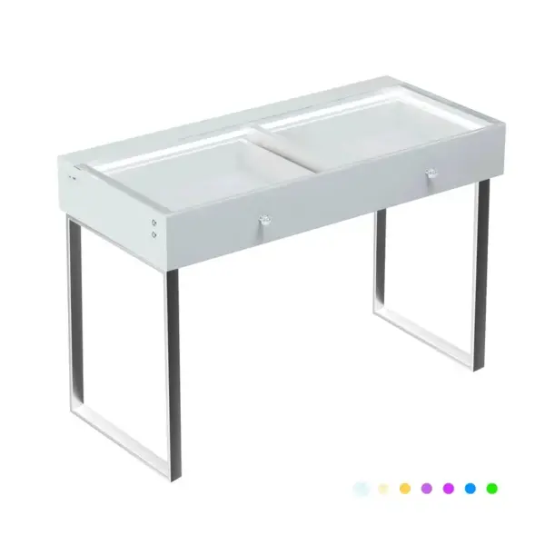 VANITII Alice Vanity 2 Drawer Desk Chrome Legs - Image 7
