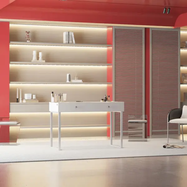 VANITII Alice Vanity 2 Drawer Desk Chrome Legs - Image 3