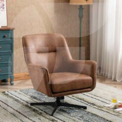 Felicia Swivel Chair Saddle Tan