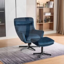 Isla Swivel Recliner with Footstool Deep Ocean