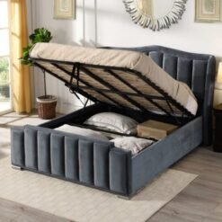 Alternative view of Clare Grey Gaslift Bed 4'6