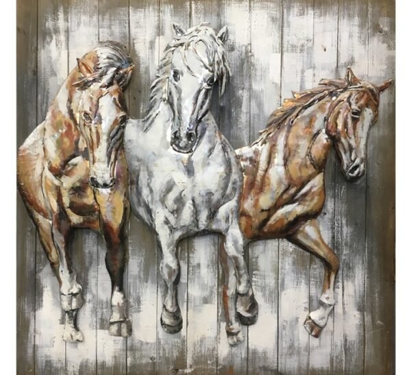 Wild Horses 3D Metal & Wood