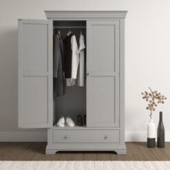 Bordeaux 2 Door Wardrobe Pebble Grey