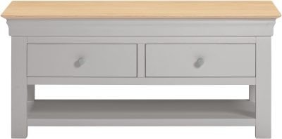 Bordeaux 2 Drawer Coffee Table Pepple Grey - Image 2