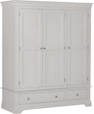 Bordeaux 3 Door Wardrobe Pebble Grey - Image 6