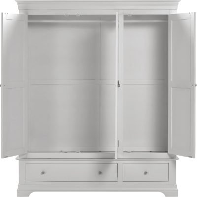 Bordeaux 3 Door Wardrobe Pebble Grey - Image 4