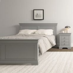 Bordeaux 5' Bed High Foot End / Pepple Grey