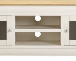 Alternative view of Bordeaux Small TV Stand Ivory/Oak