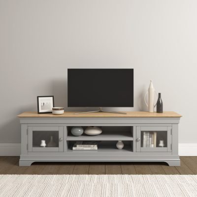 Bordeaux TV Stand Pebble Grey / Oak
