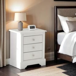Alternative view of Stratford 3 Drawer Bedside White