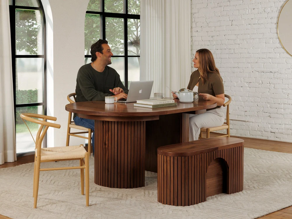 Round Dining Set Royal Walnut - Image 4