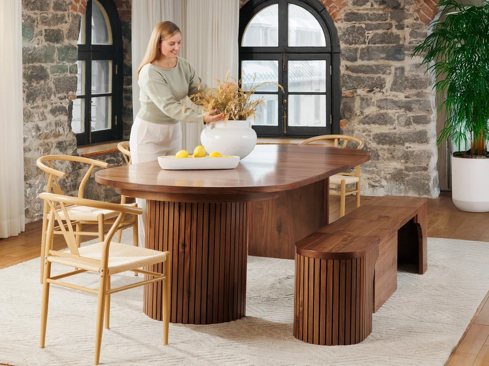 Round Dining Set Royal Walnut - Image 2