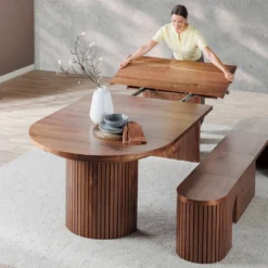 Round Dining Set Royal Walnut