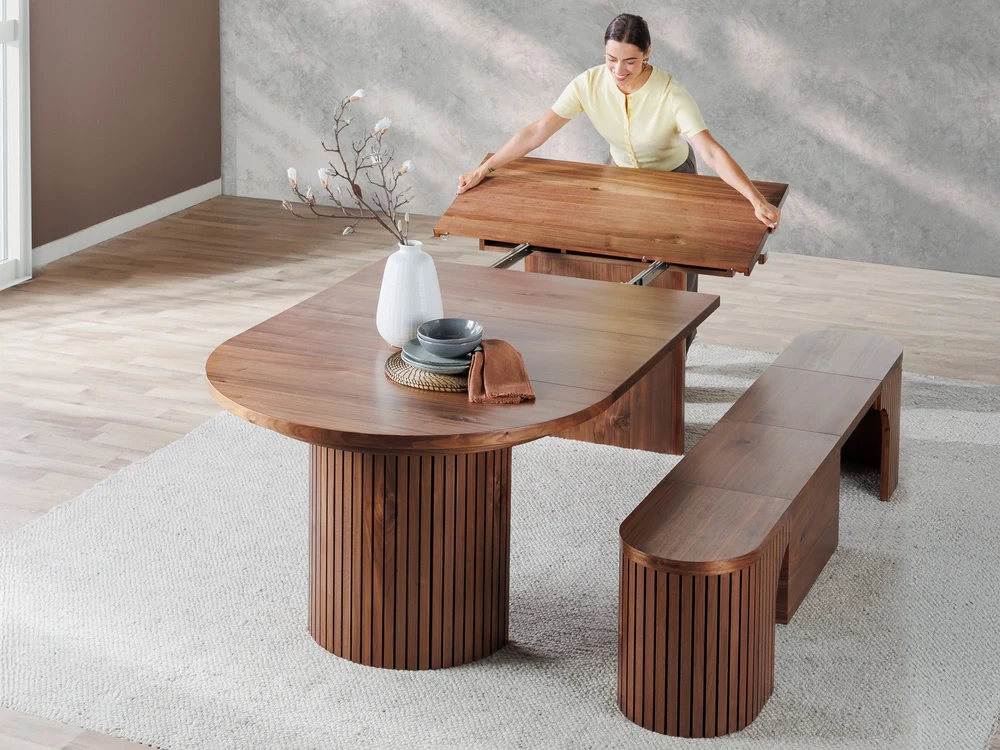 Round Dining Set Royal Walnut