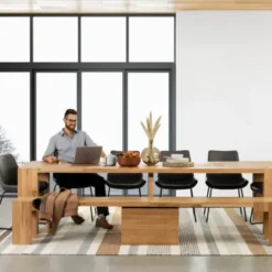 Dining Table & Bench Scandinavian Oak