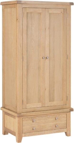 Windsor 2 Door 1 Drawer Wardrobe Natural Oak - Image 5