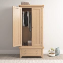 Windsor 2 Door 1 Drawer Wardrobe Natural Oak