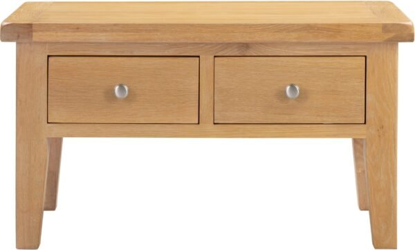Windsor 2 Drawer Coffee Table Natural Oak - Image 6